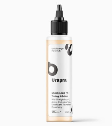 Urapra Glycolic Acid 7% Toning Solution – Exfoliating Toner For Bright & Smooth Skin (100ml)