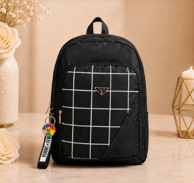 Stylish Grid Design Backpack – Spacious &amp; Everyday Essential