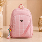 Stylish Grid Design Backpack – Spacious &amp; Everyday Essential