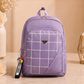 Stylish Grid Design Backpack – Spacious &amp; Everyday Essential