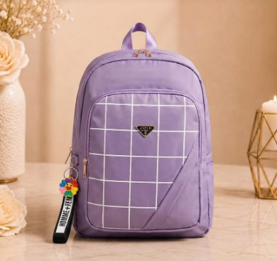 Stylish Grid Design Backpack – Spacious &amp; Everyday Essential