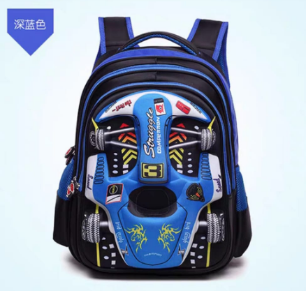 Racing Car Design Backpack – Stylish &amp; Spacious Kids School Bag