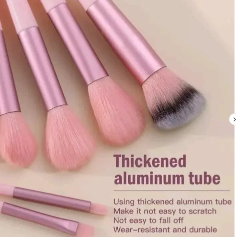 13 Pieces Soft Fluffy Makeup Brush Set - Cosmetics Brush Set - Makeup Brush Kit - Blush And Powder Brushes - Makeup Brushes For Foundation - Pink Color - Without Box