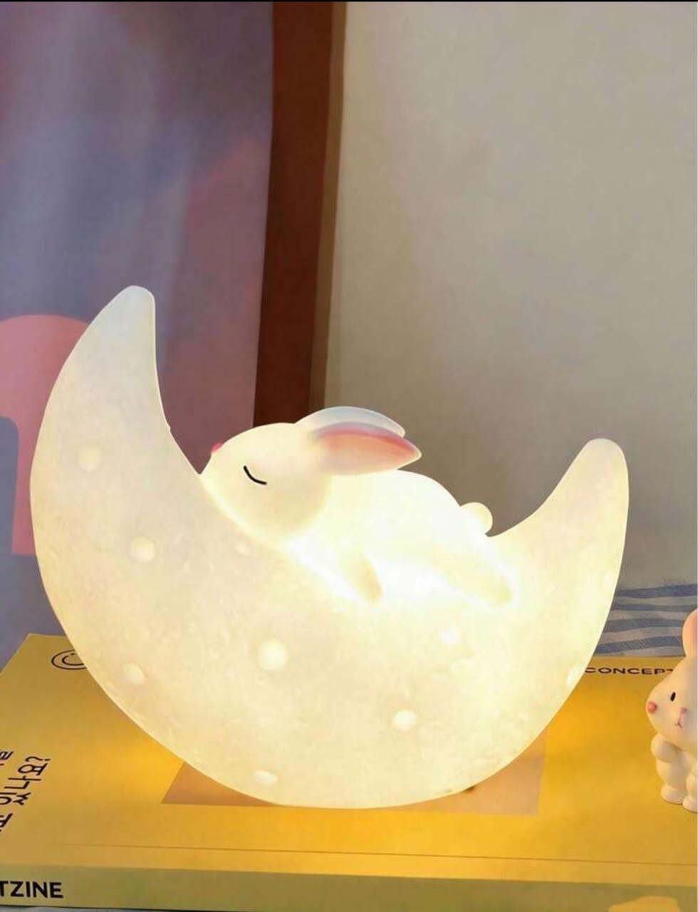 Crescent Moon Bunny Night Light