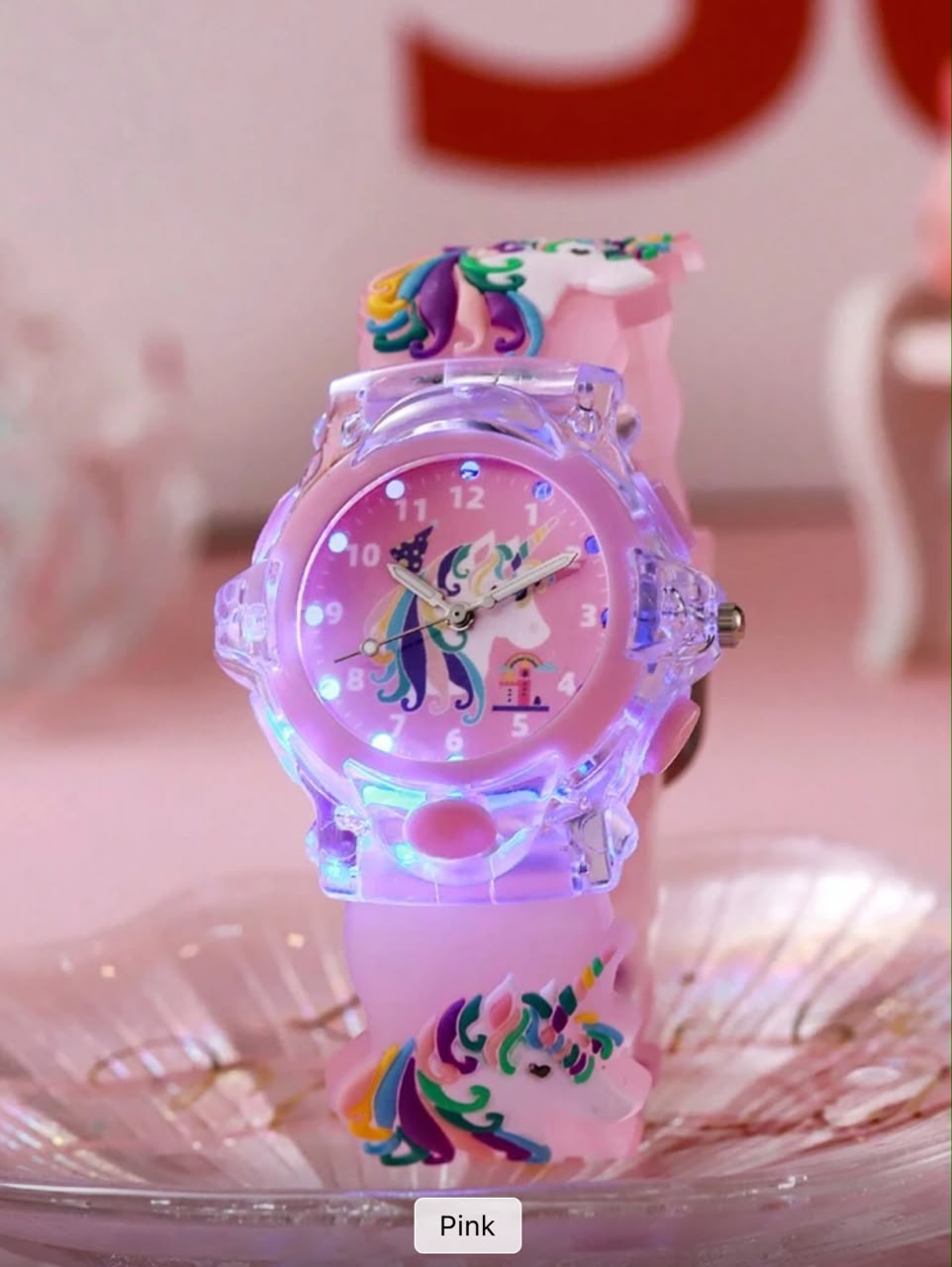 Unicorn Magic - LED Light Kids Watch for Girls | Cute Cartoon Silicone Strap |