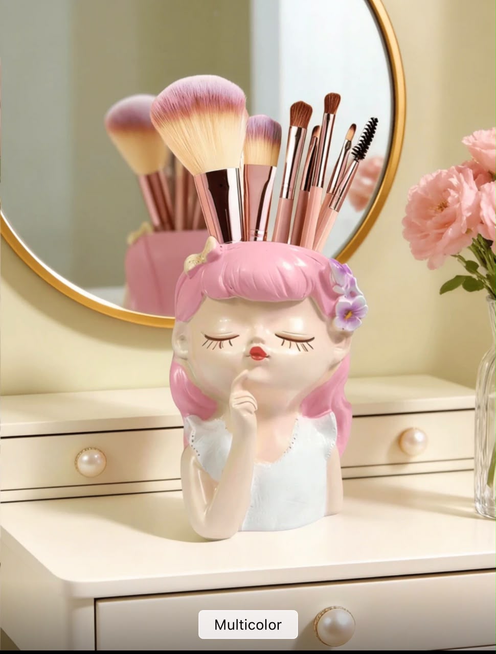Princes-Shaped Cosmetic Storage Box – Makeup Brush Holder