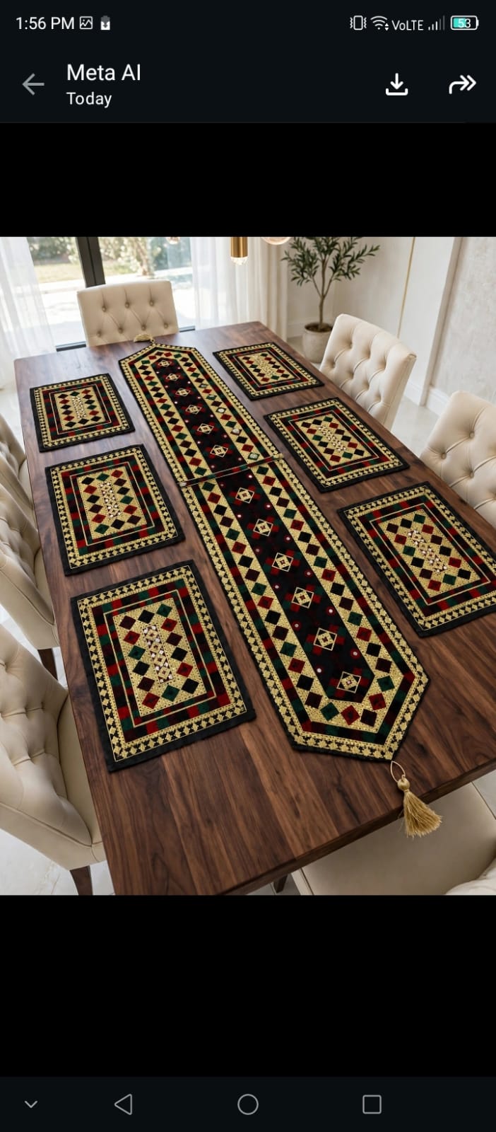 Embroidered Dinning set(7pcs)