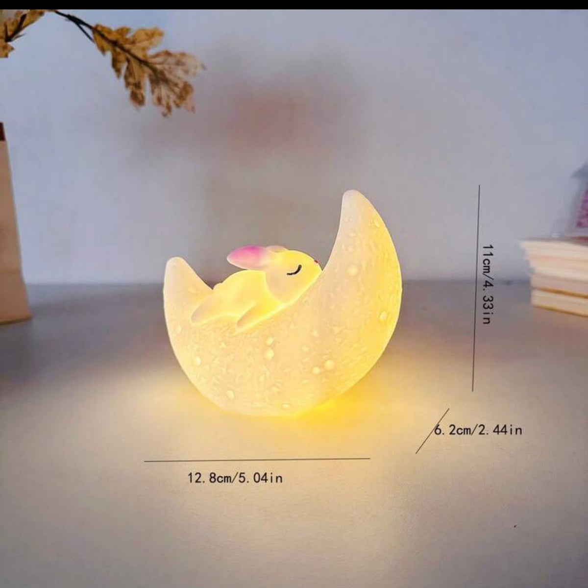 Crescent Moon Bunny Night Light
