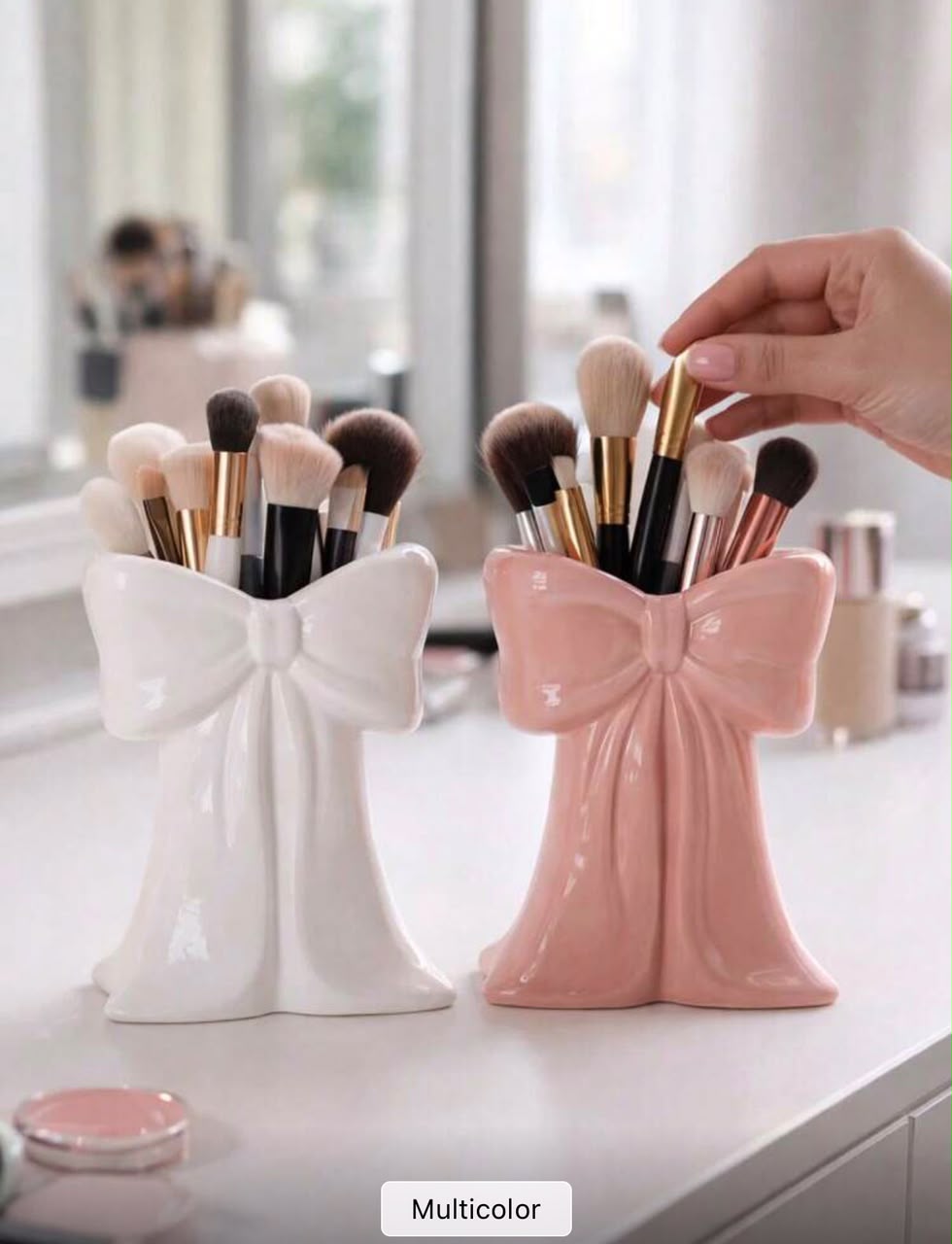 1/2pcs Bow-Shaped Cosmetic Storage Box – Makeup Brush Holder