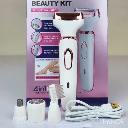 Rechargeable Ladies Shaver beauty kit with box packing